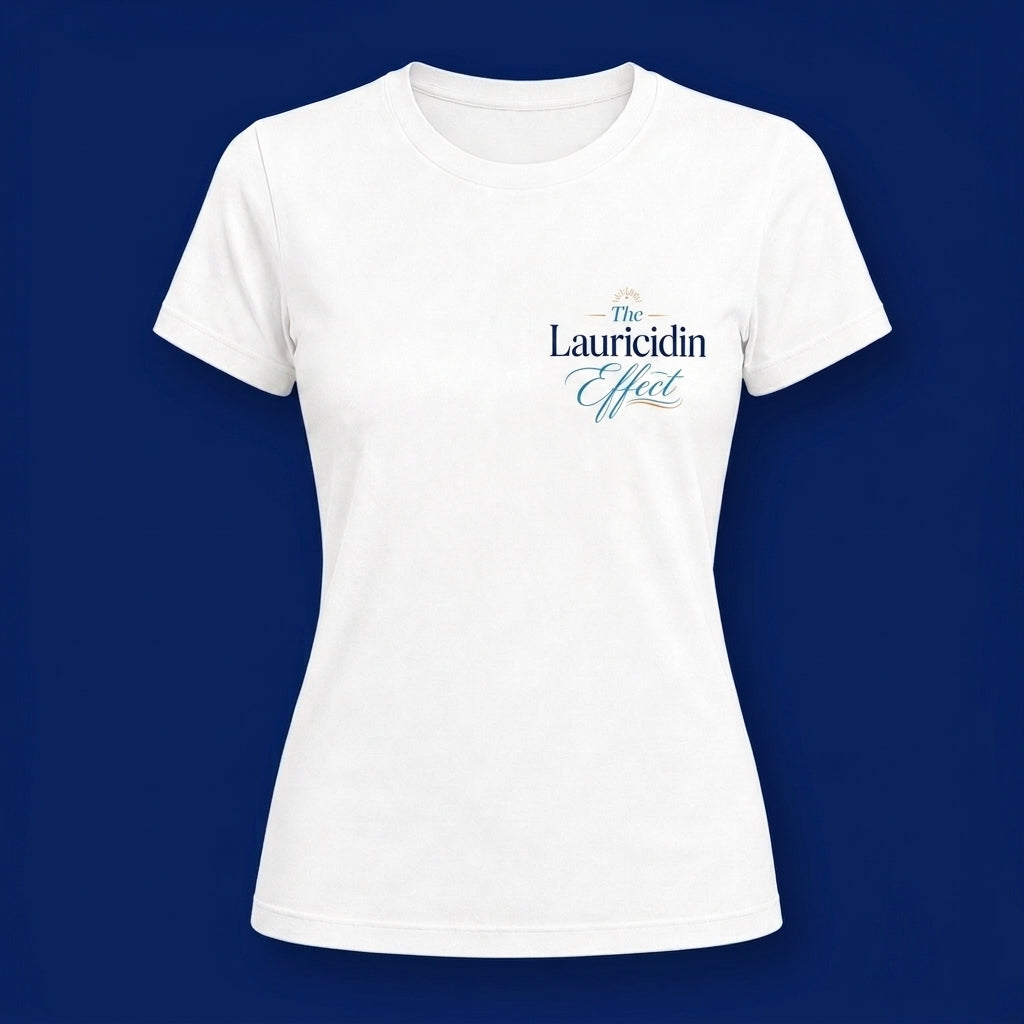 The Lauricidin Effect (Women's White T-Shirt - Small Logo)
