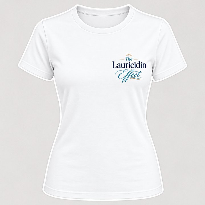 The Lauricidin Effect (Women's White T-Shirt - Small Logo)