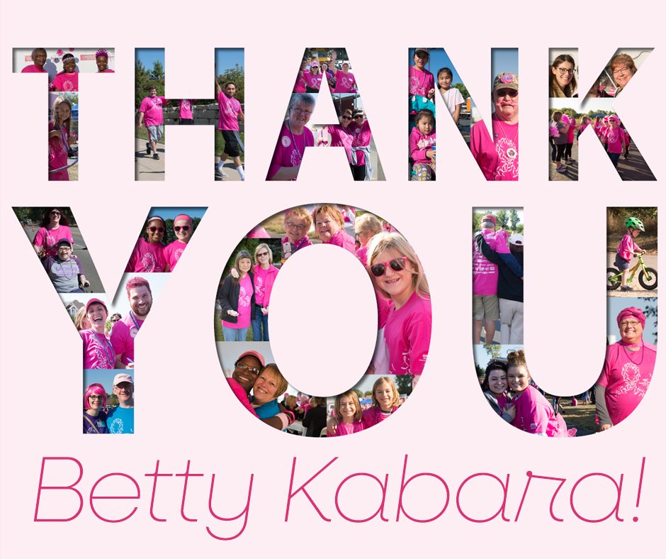 Thank you, Betty Kabara, a photo collage from Steppin' Out in Pink.